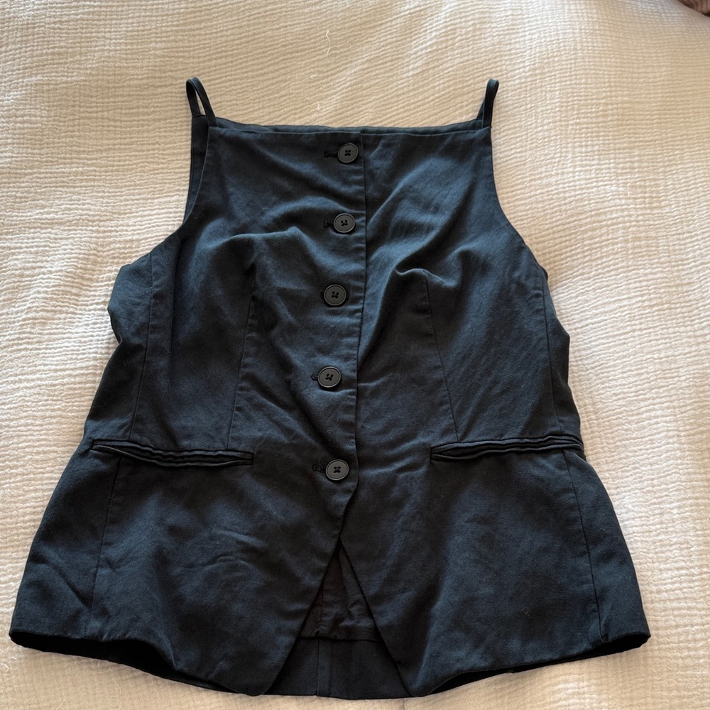 Madewell Black Button-Front tank